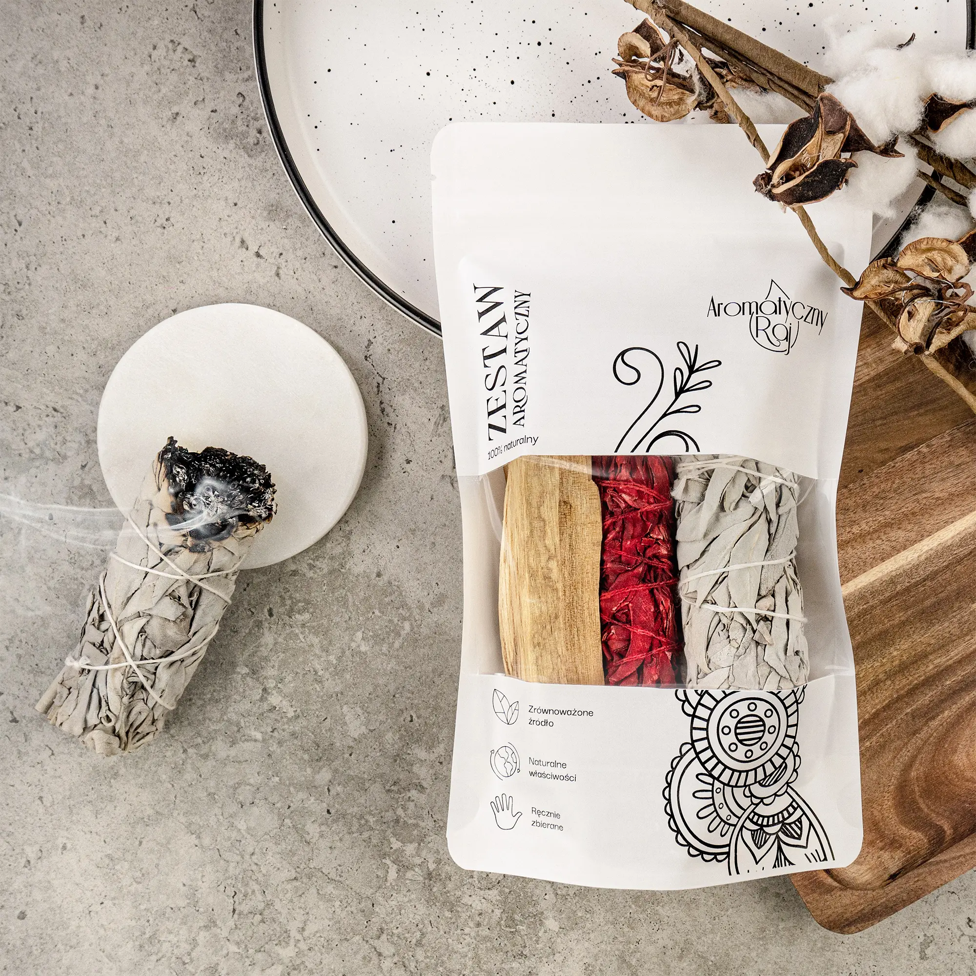 Zestaw Palo Santo + Szałwia Biała + Szałwia Smocza Krew - obrazek 4